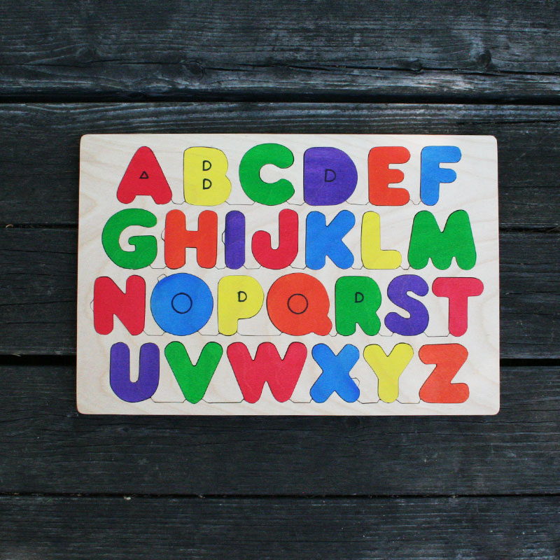 wooden alphabet letters puzzle