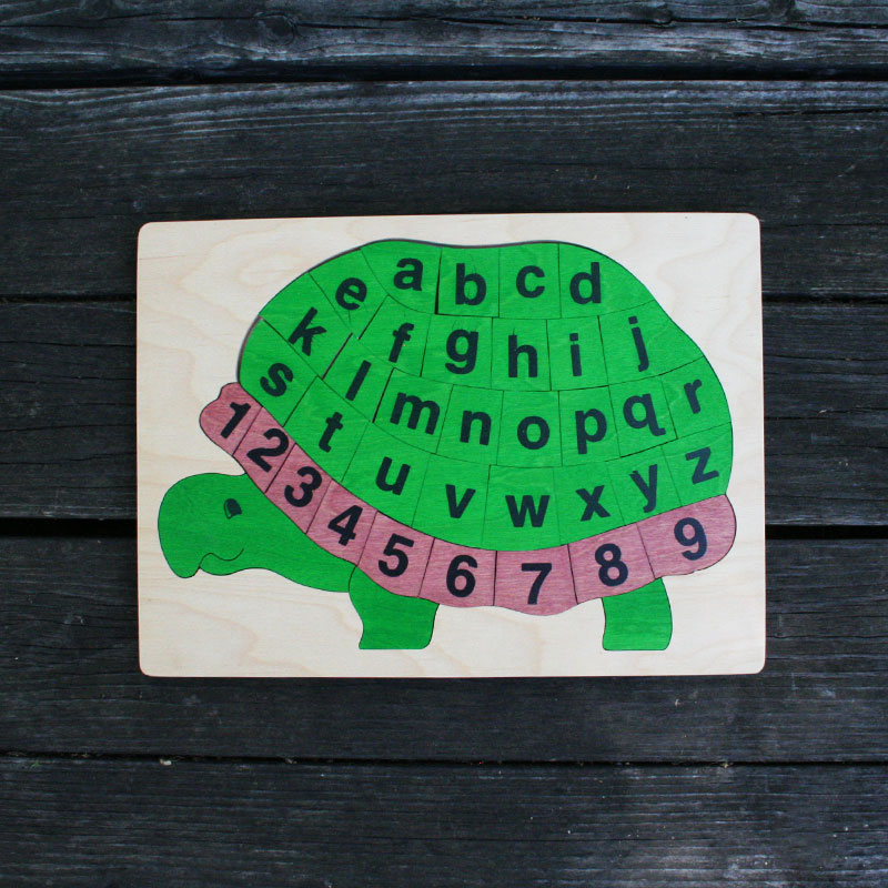 Alpha turtle wood puzzle