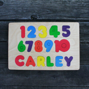 Number name wooden puzzle