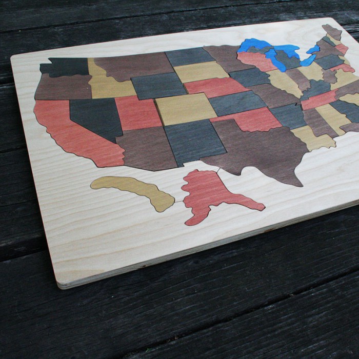 USA Wooden Map Puzzle - The Puzzle Man